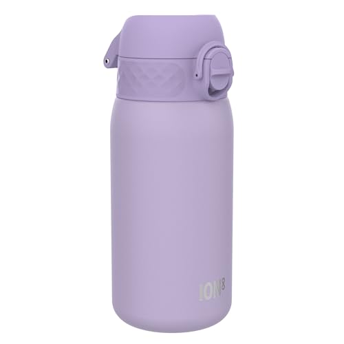 Ion8 Leak Proof Kids Water Bottle, Stainless Steel, cinzento, 400 ml (13 oz)