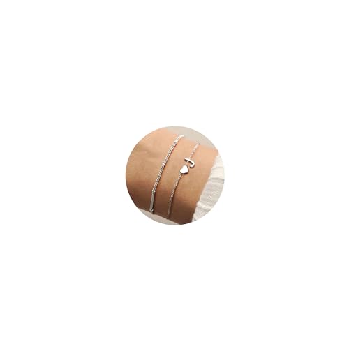 CASSIECA Pulseira inicial pulseira de prata / ouro para mulher pulseira de aço inoxidável coração pulseira personalizada com desenhos de letras jóias para mulher presentes de confirmação para meninas
