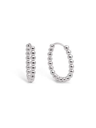 SINGULARU - Brincos Dana Dots - Brincos em aço ou aço com acabamento em casa de banho ouro de 18 Kt - Brincos aros ovais com fecho Congo/Click - Jóias para mulher - Vários acabamentos