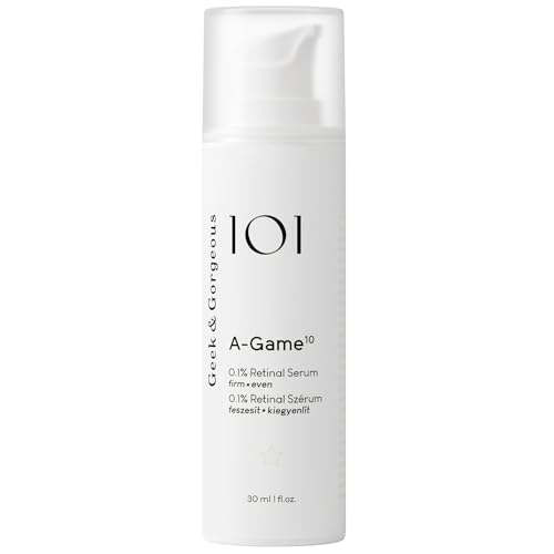 Geek & Gorgeous A-Game 10 Serum anti-idade com 0,1% Retinal - cuidado facial para pele madura e cansada, adequado para todos os tipos de pele, 30 ml