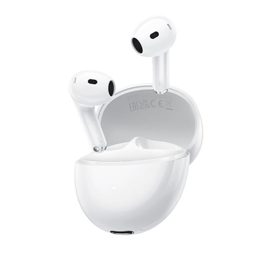 HONOR Choice Earbuds S7, Capacetes sem fios Bluetooth, Tri-Mic AI Call auriculares cancelamento de ruído, auriculares sem fios Bluetooth 5.3 com micro, IP54 auriculares sem fios, branco