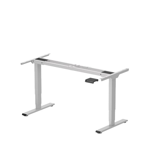 SANODESK EC4 Mesa elevável com 2 motores com USB, mesa de pé, regulável em altura, função anticolisão (altura 60-125 cm/telescópico 110-168 cm/carga 100 kg), cinzento.