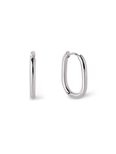 SINGULARU - Brincos aros bossa - brincos em aço ou aço com acabamento em casa de banho de ouro de 18 kt - brincos com fecho Congo/Click - jóias versáteis para mulher