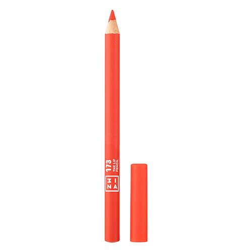 3INA MAKEUP - The Lip Pencil 173 - Laranja - Perfilador de lábios laranja com óleo de jojoba para hidratação e nutrição - delineador de lábios com efeito volumizador - Vegan - Cruelty Free