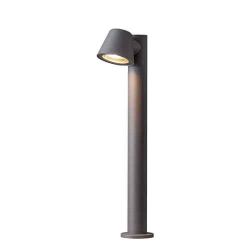 DAWALIGHT Luzes de faróis para exterior, jardim 5 W LED GU10 lâmpada 3000 k luz branca quente IP44 impermeável para caminho terra relva terraços, alumínio, cinzento escuro