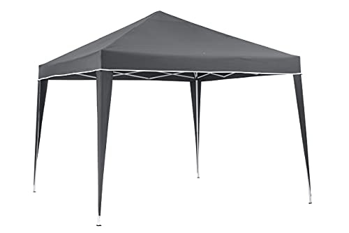 KG KITGARDEN - Tenda dobrável de 3 x 3 m para jardim, inclui etiquetas e bolsa de transporte, cinzento