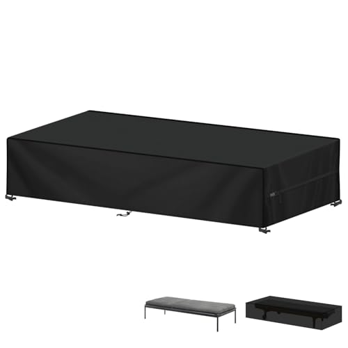 LAMUNI Capa para espreguiçadeiras de jardim, impermeável, capas de proteção para espreguiçadeiras, capa para espreguiçadeiras de piscina, 420D Oxford capa de espreguiçadeiras de jardim, resistente ao