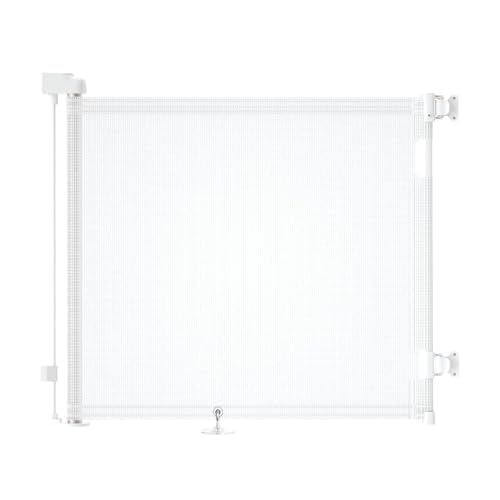 Wodondog Porta de segurança extensível para bebé, barreira de segurança para crianças e cães, 0-150 cm, cercas removíveis para escadas e corredores, interiores e exteriores (branco)