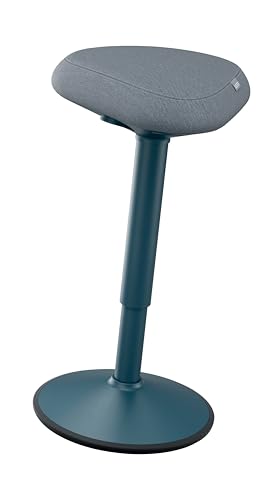 Leitz Ergo Banqueta ergonómica com acolchoado duplo, altura ajustável 57 a 82 cm para trabalho de pé, cobertura fabricada com 100 % de material reciclado pós-consumo, cinzento escuro, 65450089