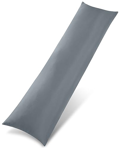Utopia Bedding Almofada corporal, 40 x 145 cm, almofada para gravidez e maternidade, almofada para dormir de lado, enchimento de poliéster macio (cinzento)