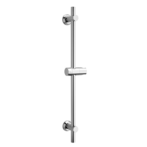 Görbach Barra de duche 70 cm de aço inoxidável, coluna sem torneira com suporte de cabeça de chuveiro e suportes de parede, barra de duches ajustável em altura, cromado