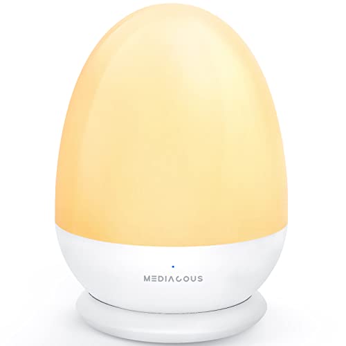 MediAcous Luz noturna infantil luz removida lâmpada LED para crianças recarregável com função controlo temporizador luz quente com base de recarga, presente para crianças