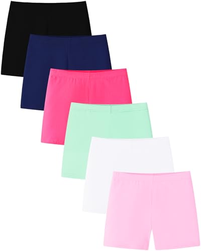 Adorel 6 Calções de algodão e malhas, calções para menina, conjunto de 6