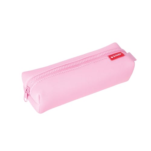 Enri, Estojo escolar de neoprene unissexo, design quadrado grande, 20 x 7 x 5 cm, cor rosa