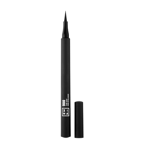 3INA MAKEUP - The 24H Pen Eyeliner 900 - preto - Eyeliner preto líquido - Eyeliner líquido mate - Delineador de olhos 24h de vida útil - Alta pigmentação adequada olhos sensíveis - Vegan - Cruelty