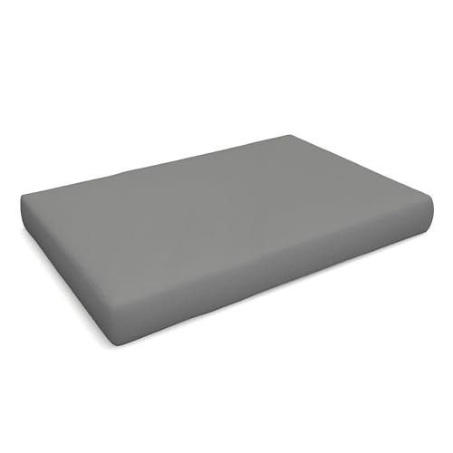 POKAR Almofada - assento impermeável 120 x 80 x 12 cm para europalês/europalet, assento para jardim ou terraço, espuma fria, assento confortável para sofá de paleta DYI, sem paletes, cinzento