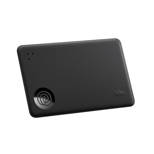 Tile by Life360 Slim (2024) - Localizador Bluetooth para carteiras, etiquetas de bagagem, passaportes e muito mais. Compatível com iOS e Android. Pacote de 1 (preto)