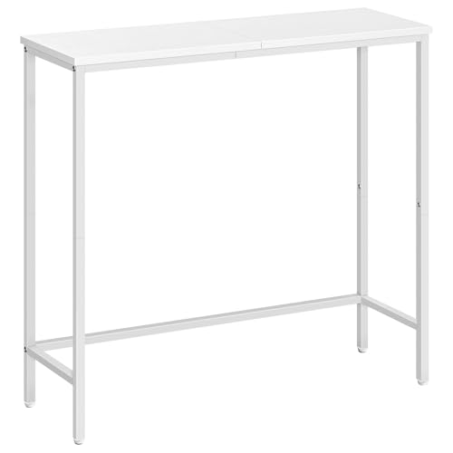 HOOBRO Mesa de entrada estreita, consola de entrada, pequena mesa de exposição, mesa auxiliar, adequada para entrada, branco EWW75XG01