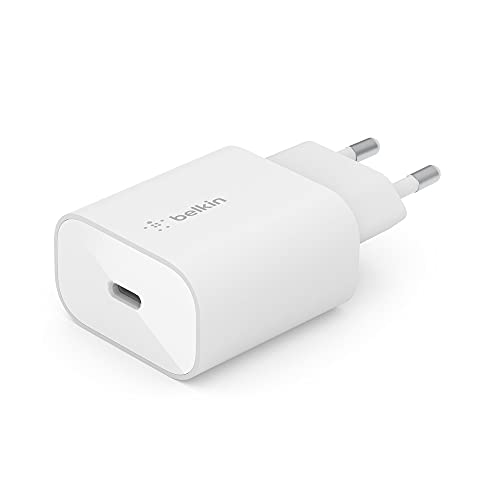 Belkin BoostCharge carregador de parede de 25 W com PPS, carregador USB C, USB-C Power Delivery, carregamento rápido para iPhone 16, 15, telefones de Samsung Galaxy, Galaxy Tab, Note, iPad e Pixel