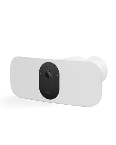 Arlo Floodlight Câmara de vigilância WiFi exterior, sem fios, 2K HDR, visão noturna de 160°, foco e alarme incorporados, detecção de movimento, áudio bidirecional, teste de arco seguro incluído,