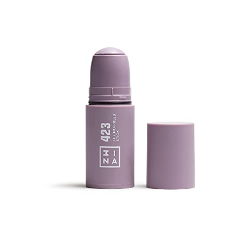 3INA MAKEUP - The No - Rules Stick 423 - lilás - Colorete em creme lilás com ácido hialurónico - colorete em barra 3 em 1 bochechas lábios e olhos com acabamento natural - Vegan - Cruelty Free