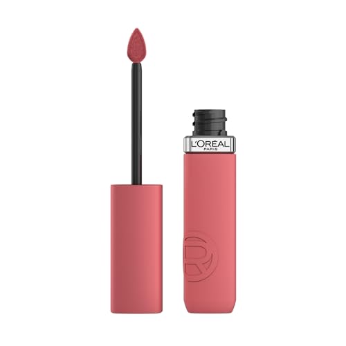 L'Oréal Paris Batom líquido, cor intensa, fórmula mate de longa duração, com ácido hialurónico, sem transferência, resistente a matte, infaillible, tom: 120 maior rush