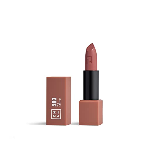 3INA MAKEUP - The Lipstick 503 - Nude - Labial Nude cremoso - Barra de lábios mate com vitamina E e manteiga de karité de alta pigmentação com cheiro de baunilha - Vegan - Cruelty Free