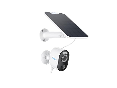Reolink Câmara de vigilância sem fios, Wi-Fi, exterior e solar, com bateria de 2,4 GHz, 5 GHz, Wi-Fi, visão noturna em cor, deteção inteligente, nuvem, Argus 3 Pro com painel solar