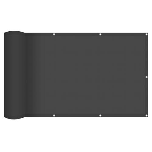 GLOSKIN Ecrã de privacidade varanda, painéis de ocultação de jardim, 90 x 600 cm, ecrã para varanda, proteção UV, com furos, gravatas de cabos, para cerca de varanda de jardim, cor antracite