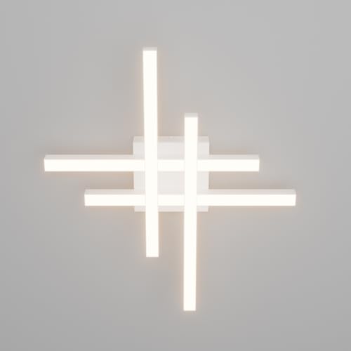 Klighten Plafão LED teto LED 24 W 1960 lúmen, candeeiro de teto 4 bar, luz de teto moderna para quarto corredor sala de estar, cozinha, 43 x 39 cm, branco quente 3000 K, branco