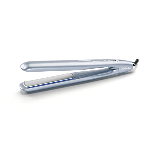 BaByliss Ferro Hydro Fusion ST573E Ferro de cabelo com tecnologia avançada de plasma, sistema iónico duplo, equilíbrio de humidade, cabelo hidratante e sem friso, 5 temperaturas 150 °C a 230 °C