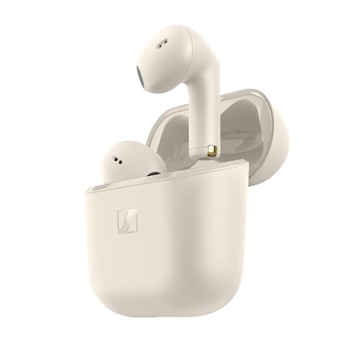Sennheiser ACCENTUM Open Wireless - Auriculares com design aberto, som dinâmico e Bluetooth 5.3, resistência a salpicos IPX4, 28 horas de autonomia e estojo de carregamento USB-C - creme
