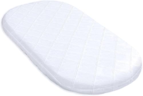Totsy Baby Colchão alcofa bebé 72 x 33 cm, colchões para capazes, carrinho mini-berço de viagem e mini cama colchão infantil 72 x 33 oval com capa