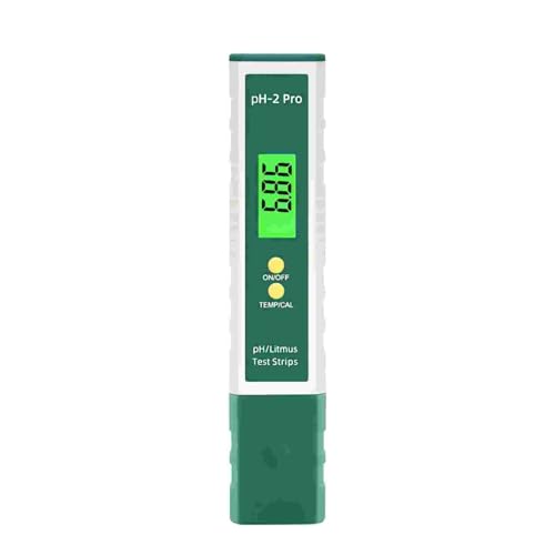 Homcoice pH Medidor com função de tira reativa para-sol/temperatura, pH medidor multifunções 0,01 de alta precisão, medidor de qualidade de água com função ATC