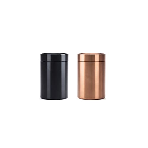Conjunto de 2 frascos para chá, frasco de cozinha termoelástico, para chá, açúcar, grãos de café, legumes, para evitar aparecimento de aromas estranhos e alimentos oxidação, latas de alumínio (preto e