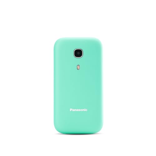 Panasonic KX-TU400EXC - Telemóvel para idosos (botão SUS, ecrã colorido TFT 2.4", 450HRS em repouso, 4HRS de conversação, lanterna, câmera, Bluetooth), cor turquesa