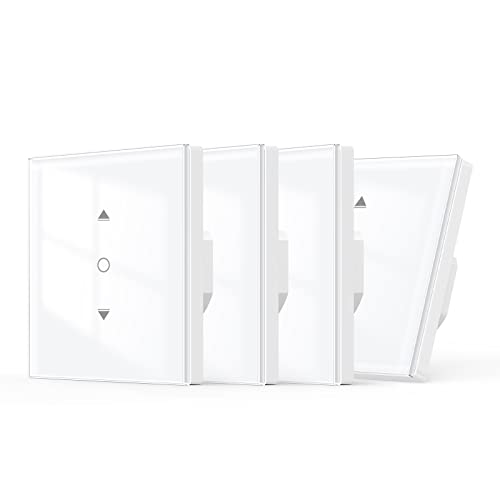 6,1 Gen: interruptor persiana Wi-Fi máximo compatível com Alexa, Google Home, interruptor persiana com controlo de percentagem, temporizador e controlo de voz, requer cabo neutro - 4 unidades