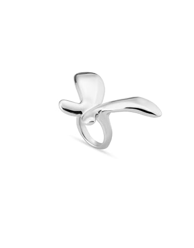 Anillo en aleación de metales con forma de mariposa mediana