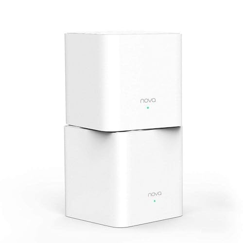 Tenda Nova MW3 (2 pacotes) - AC1200 Mesh WiFi, banda dupla, cobertura até 180 m², portas 100/10, Mu-MIMO, controlo parental, plug and play, compatível com a maioria dos fornecedores