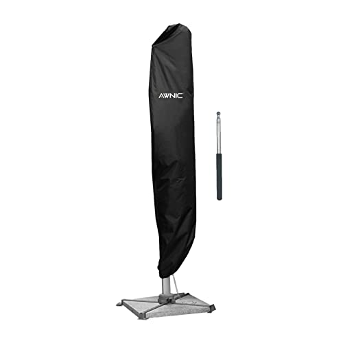 AWNIC Capa guarda-sol para jardim, impermeável, resistente, guarda-sol 420D, plástico, 265 cm
