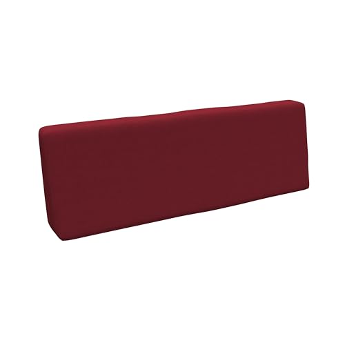 POKAR Almofada traseira 120 x 40 x 20/10 cm para europalês/europaletes, almofada para jardim ou terraço, espuma fria, confortável encosto para sofá de paletas DYI, interior e exterior, sem paletes,