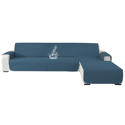 Ystyle Capa para sofá Chaise Long 4 lugares, capa para sofá Chaise, longo esquerdo/direito, universal reversível, capa Chaise comprida impermeável, protetor de sofá anti-embaciamento (285 cm, verde