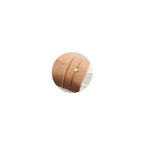 CASSIECA Pulseira inicial pulseira de prata / ouro para mulher pulseira de aço inoxidável coração pulseira personalizada com desenhos de letras jóias para mulher presentes de confirmação para meninas