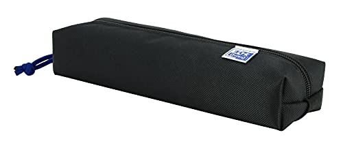 Oxford - Estojo retangular, kangoo com borracha, 22 cm, cor preta