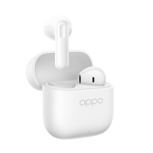 OPPO Enco Buds3 – Auriculares sem fios Bluetooth 5,4, bateria de 48 h, cancelamento de ruído por IA, diafragma de 12,4 mm, IP55, baixa latência 94 ms, controlo tátil, som 3D, Snow White