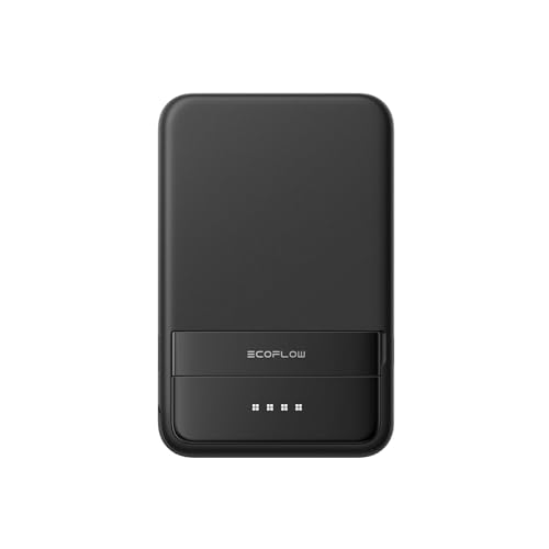 Banco de energia magnético EF ECOFLOW de 5000 mAh, carregador portátil sem fio, pacote de bateria de carregamento rápido de 30 W com cabo USB-C, compatível com mag Safe para iPhone