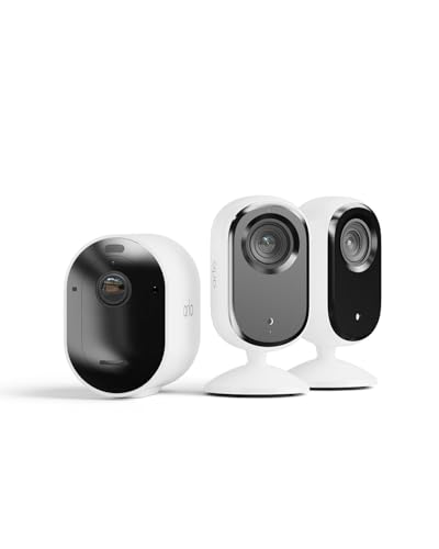 Arlo Pro 5 2K, 1 câmara, branca e essencial 2 interior câmara de vigilância para bebé/animais de estimação 2 K, sensor de movimento, visão noturna, teste seguro, com cobertura de lente, 2 câmaras,