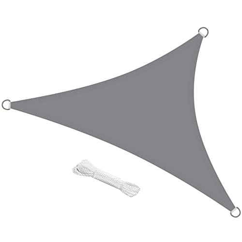 swift Toldo solar, 5 x 5 m, poliéster, impermeável, proteção contra raios UV, para pátio exterior e jardim, cor cinzento