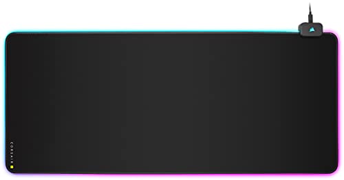 Corsair MM700 RGB Extended XL Tapete de rato de tecido para jogos - 930 mm x 400 mm x 4 mm - iluminação RGB de 360 ° - hub de duas portas USB - borracha grossa - preto
