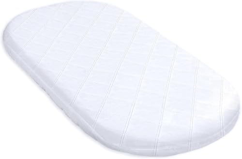 Totsy Baby Colchão alcofa bebé 80 x 40 cm, colchões para capazes, carrinho mini-berço de viagem e mini cama colchão infantil 80 x 40, oval com capa
